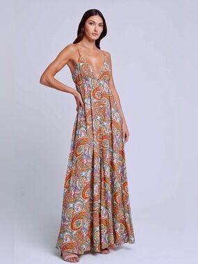L'AGENCE Stefani Paisley-Print Maxi Dress